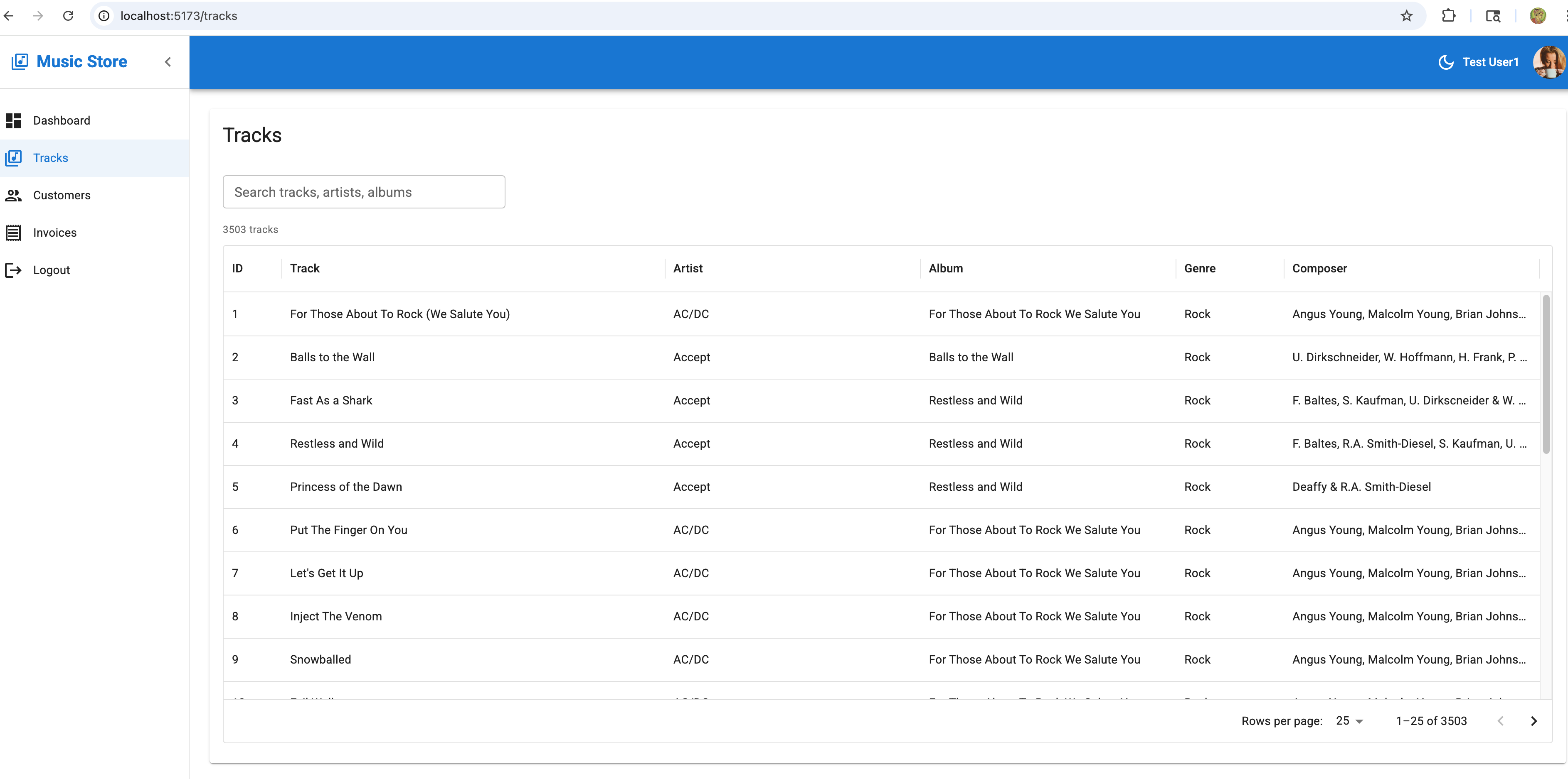 music-store-microservices screenshot