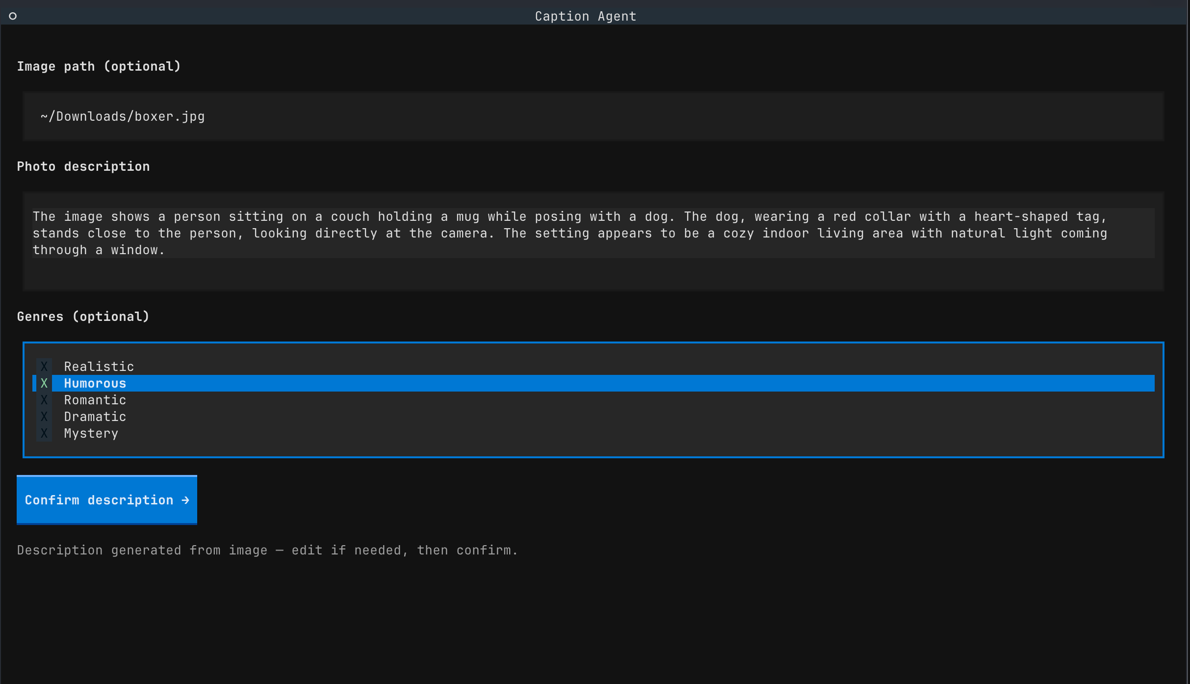 photo-caption-agent screenshot